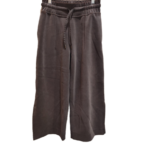 lululemon athletica Pants - Lululemon Polyester Black Morning Restore Wide Leg Crop Pants Size 4
